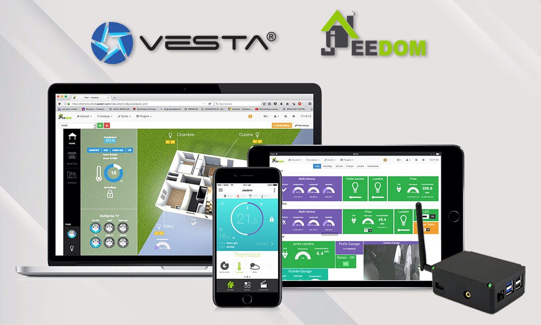 VESTA peut désormais être géré par Jeedom, l’application logicielle de domotique